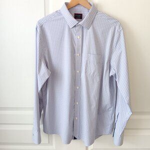 UNTUCKit Men's Regular Blue Plaid Wrinkle-Free Performance Dalton Shirt Size XL